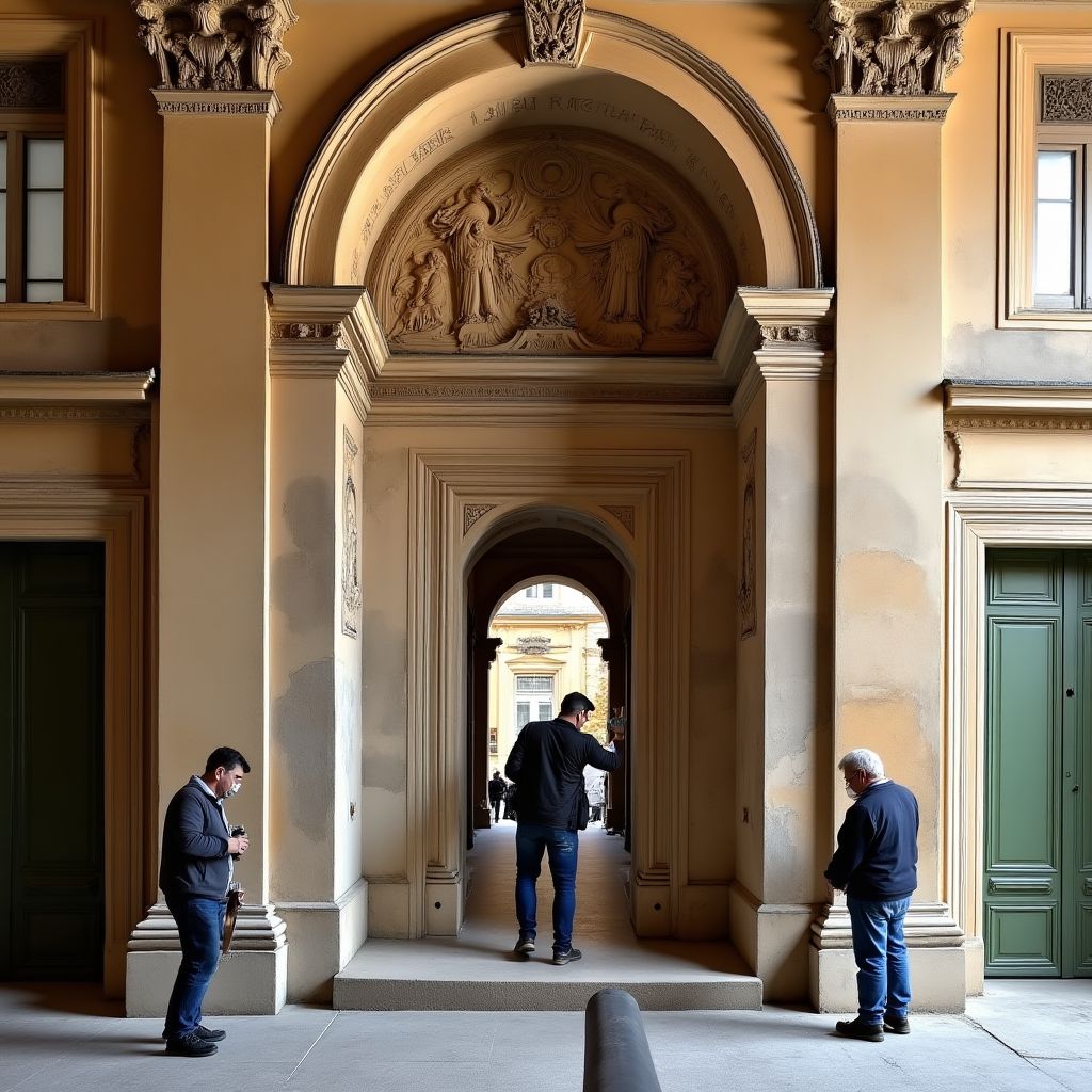 Restauro di un monumento storico con personale specializzato