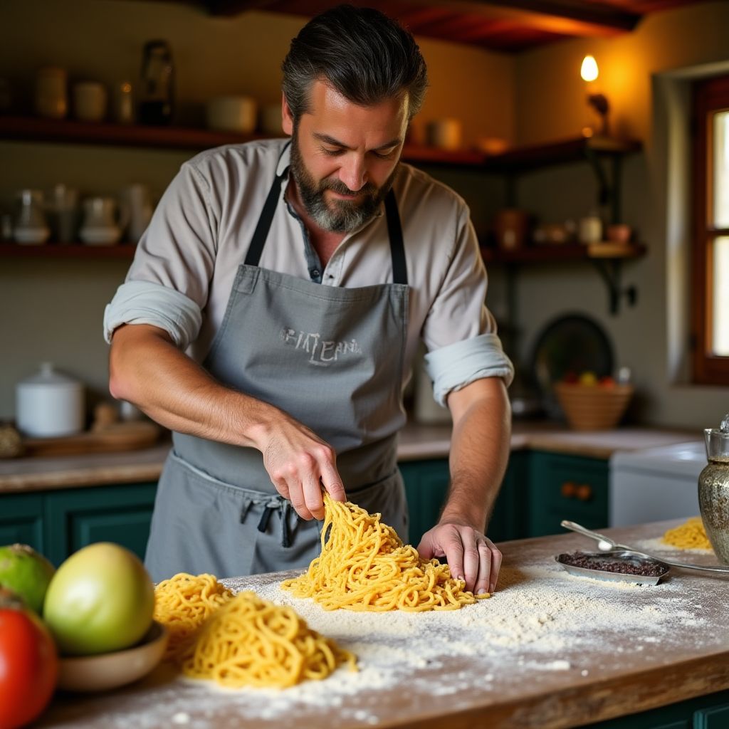 Lezione di cucina tradizionale in un casale toscano