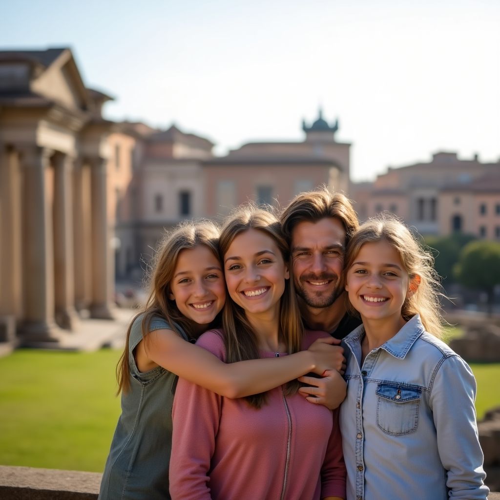 Famiglia francese in vacanza a Roma